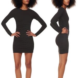 Aritzia TNA Chill Malibu Long Sleeve Dress Black Bodycon Size Medium M